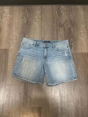 Lucky Brand The Roll Up Distressed Denim Bermuda Shorts Size 10/30
